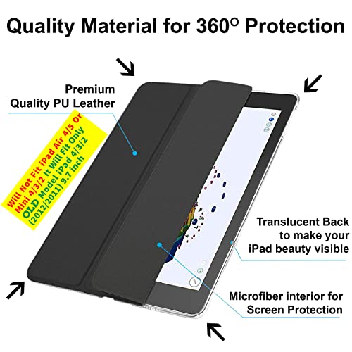Image of DuraSafe Cases for iPad 9.7 inch Old Model 4 3 2 Gen Case A1458 MD513HN /A A1416 MC705HN /A MD328HN /A MD333HN /A MD336HN /A A1395 MC769HN /A MC954HN /A MC960HN /A MC979HN /A A1459 MD511HN /A MD512HN /A - Black