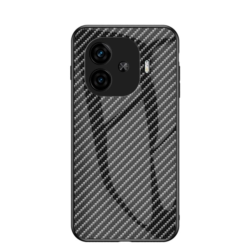 Compatible with Vivo iQOO Z9 Turbo 5G / iQOO Z9 (China) 5G Case,Anti-drop 2 in 1 (PC Glass back panel+TPU) Phone Case Cover Black