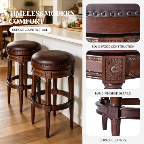 Image of DUHOME Swivel Bar Stools Set of 3,Barstools with Removable Replaceable Legs
