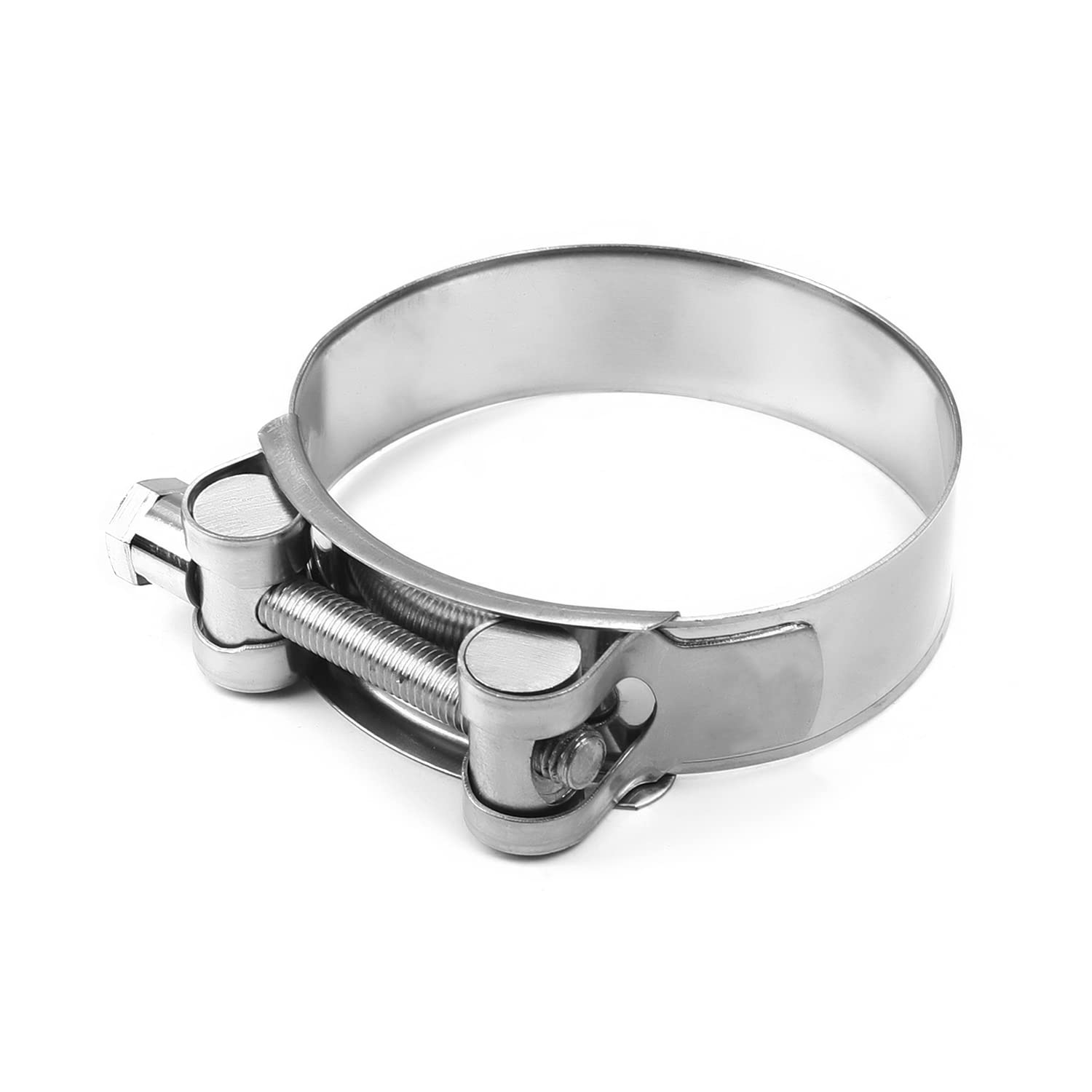 Juvielich T-Bolt Hose Clamp,Clamp Range 74-79mm,for Fuel Pump Filter Hose Plumbing Silver 1pcs