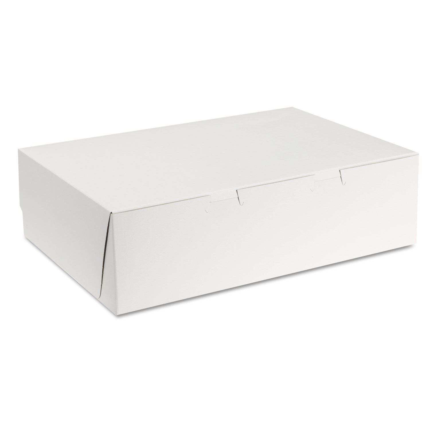 Tuck-Top Bakery Boxes 14w x 10d x 4h White 100/Carton by SCT – Cardboard, White, Pack of 100, Model SCH1025