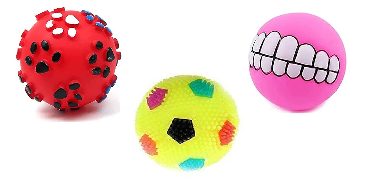 Dog Trust Dog Ball and Squeaky Toys 3 in 1 Combo for Dogs Puppy Cats (paw Print+LED Ball+Funny Teeth Ball (B09GSZ623V) Amazon Price History, Amazon Price Tracker