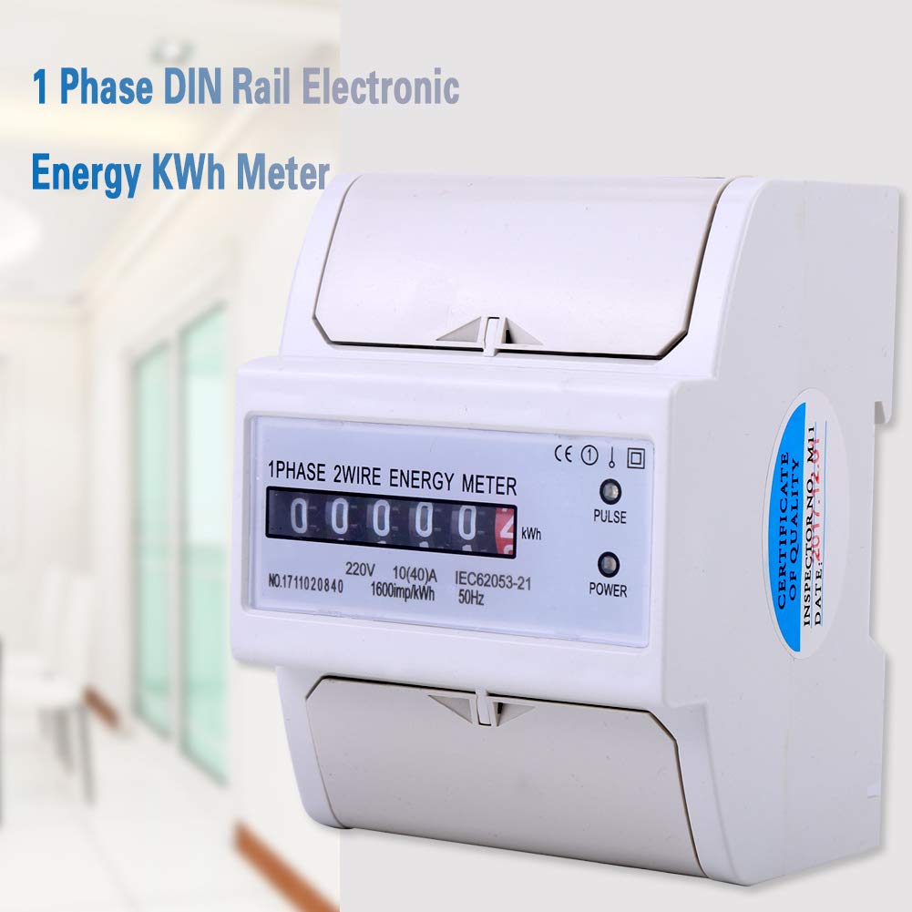 6-Digit Electric Meter 1 Phase 2 Wire KWh Meter Electricity Sub Meter Electricity DIN Rail Electronic Energy Meter 10A - Image 4