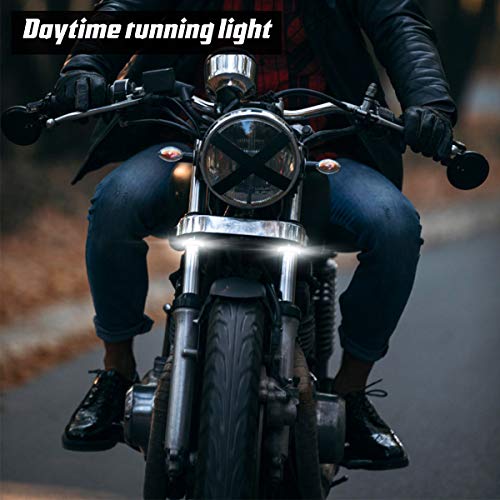 1 Pair Universal Motorcycle LED Fork Tail Brake Stop Turn Signal Daytime Running Light Flexible Switchback Dual-Color White & Amber 36LED Stip Lights kit Waterproof for Motorbike (2PCS, White & Amber) - Thumbnail 6