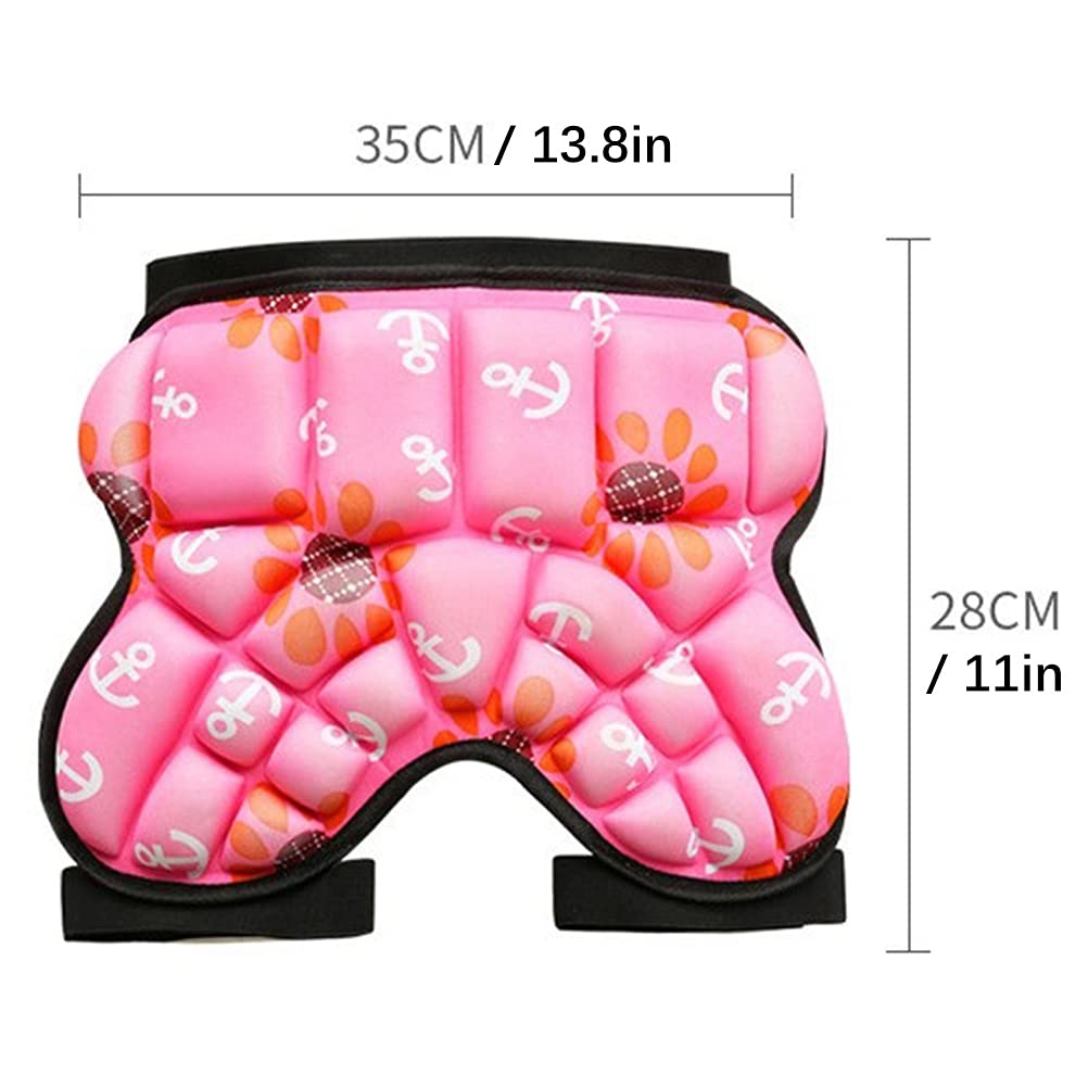 Cuscinetti per Pattinaggio, Protezione per il Sedere dei Bambini, Spessa 28 Mm, Pantaloni Imbottiti per Snowboard, Antiscivolo, per Pattinaggio su Ghiaccio, Sci, Skateboard, Ciclismo, Hockey,(rosa)