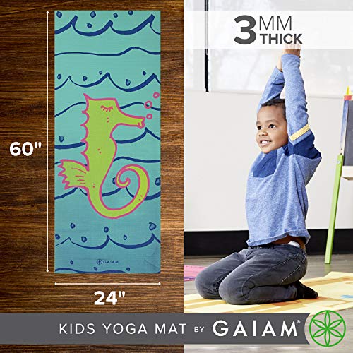 Image of Gaiam Kids Printed Yoga Mat, Non-Toxic, Fun Design, 3mm