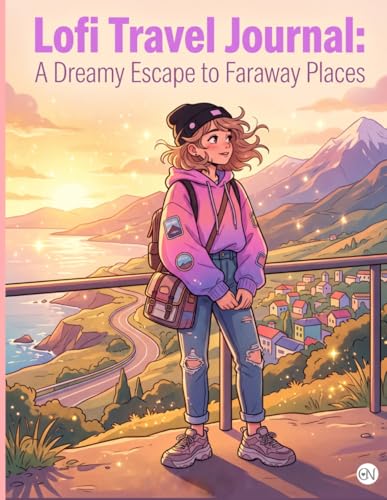 Lofi Travel Journal: A Dreamy Escape to Faraway Places: A Cozy Anime Coloring Book and Journal with Dedicated Notes Sections for Adults and Teens image 2