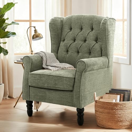 COLAMY Mid-Century Modern Sessel Wohnzimmer, Gepolsterter Wingback-Sessel mit...