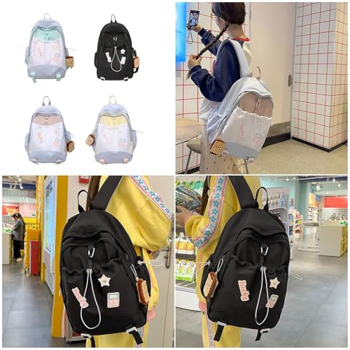 Sacs à dos décontractés couleur contrastée de style coréen pour ados - 2