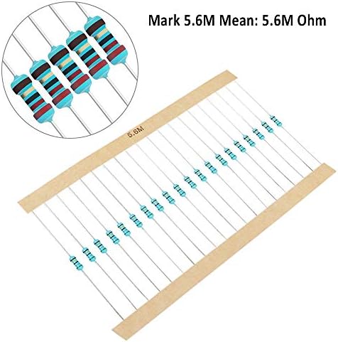 Miniatura 3 de Aniann Kit de resistencias de 1280 piezas, 64 valores, 1% resistencias surtidas de 1 ohmio-10 M ohmios 1/4 W, surtido de resistencias de película