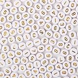 Xilitata 600 cuentas de números dorados, kit de fabricación de joyas