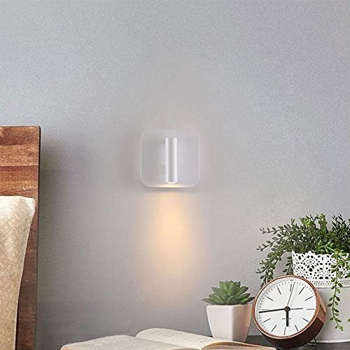 10W Square LED Wall Mount Directional Spotlight Bedside Reading Light On/Off Button Focus Lighting Adjustable Picture White-Finish Warm White