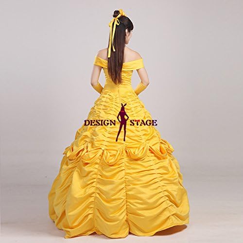 Amazon ディズニー映画 美女と野獣 ベル 風 ドレス 姫 大人 ドレス コスチューム コスプレ衣装 仮装 変装 アニメ Dsn003 女性m コスプレ 仮装 通販