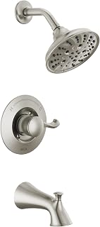 Faucet Esato 14 Series Single-Handle Tub and Shower Trim Kit, Shower Faucet with 5-Spray H2Okinetic Shower Head, SpotShield Brushed Nickel 144897-SP (Valve Included)