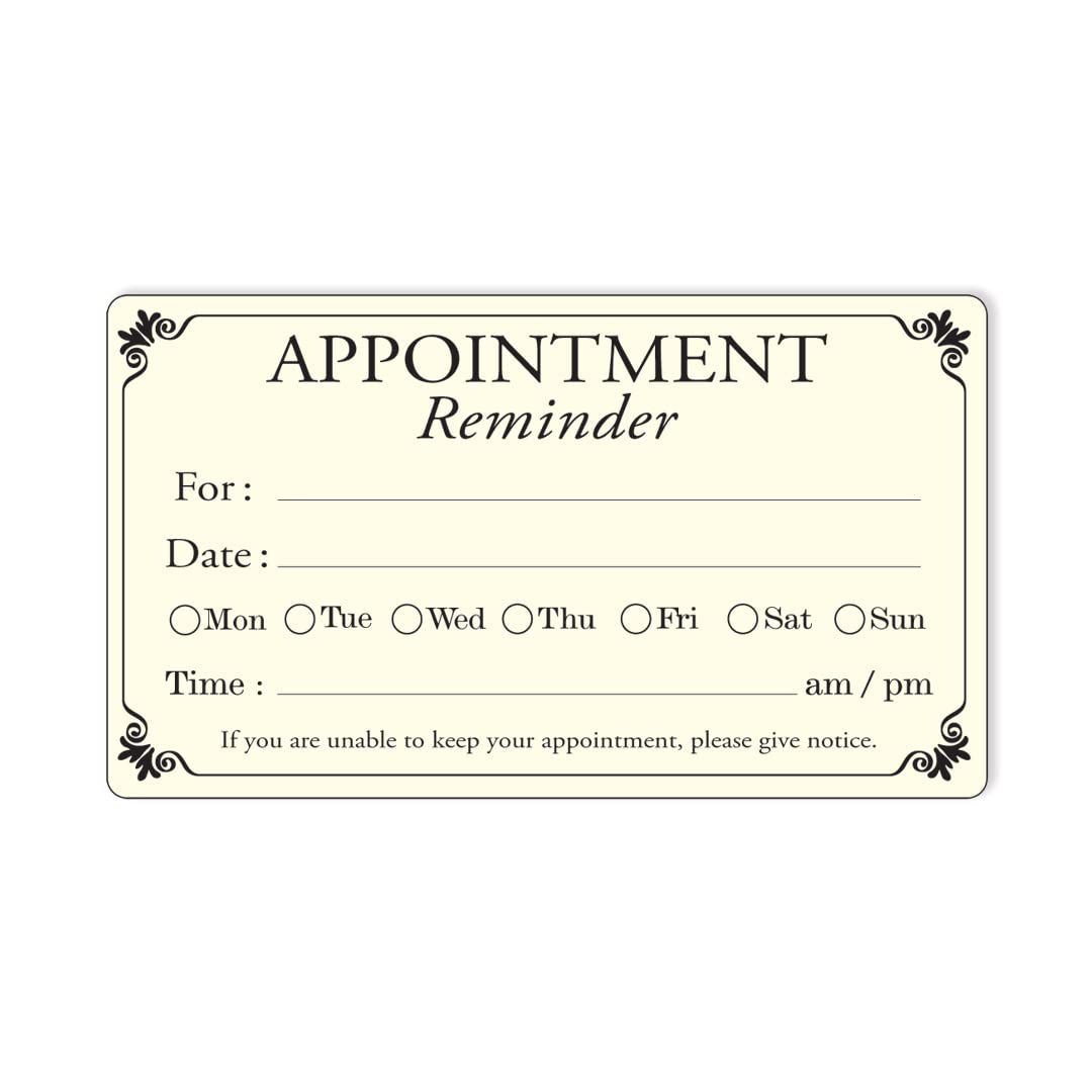 Printable Appointment Reminder Template Free Printable Appointment