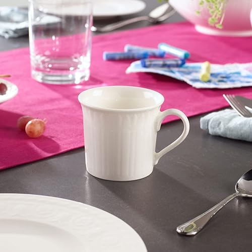 Miniatura 2 de Villeroy & Boch Cellini - Taza de té, 6.75 onzas, porcelana premium, color blanco