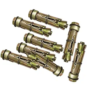 Pure Source India Anchor Fasteners,Size 6 mm, Pack of 6 PCS (Gold)