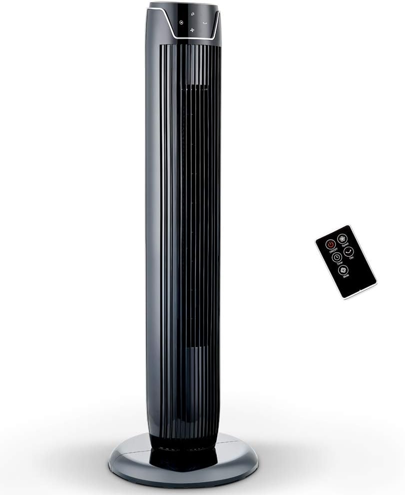 PELONIS Fan, Oscillating Tower Fan with LED Display, Remote Control, 3 Quiet Speeds and Modes, 7h Programmed Timer for Home and Office, 36-Inch, 2019 New Model