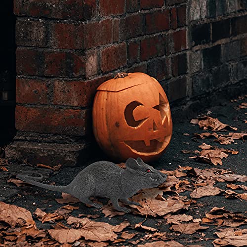 Xonor Halloween Dãcor Set Of 3 Realistic Looking Spooky Mice Rats, Super Large Mouce For Best Halloween Decoration, 3 Colors (White & Black & Grey) #TOP5