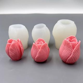 Tulip Candle Silicone Molds for Resin Flower Bud Resin Mold Crafts DIY Set (WHILE)