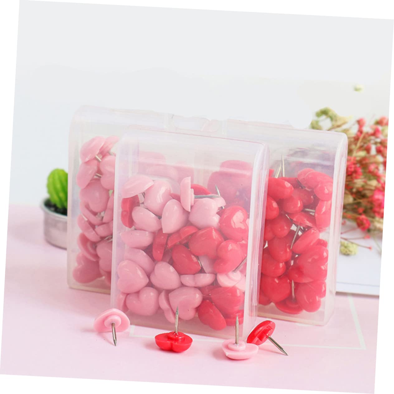 STOBOK Punaises Liège Forme De Cœur Multicolores pour Tableau Et Photos Accessoires pour Bureau Et Maison