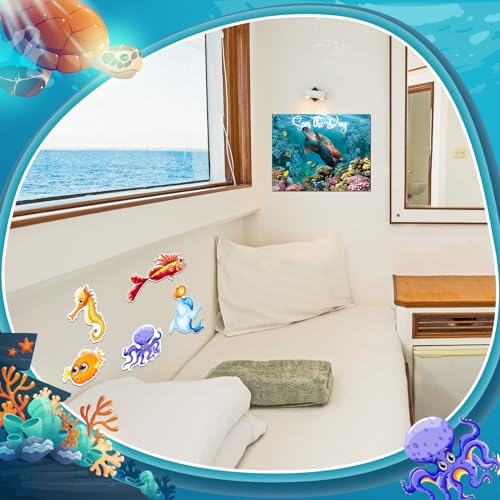 Image of Kanayu 6 Pcs Sea Animals Cruise Door Decorations Magnetic Large Ship Decorations Magnets Anchor Cruise Decor Car Fridge Magnet Decal for Carnival Stateroom Door