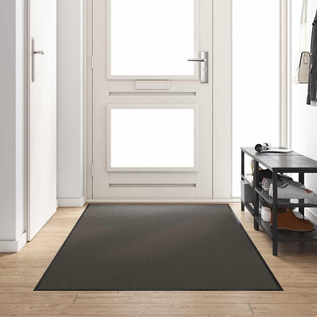 Alfombra para puerta, antracita y negro, 120 x 250 cm, de PVC 100 % poliamida, alfombrilla de retención de suciedad, alfombrilla rectangular para interiores y exteriores, con diseño moderno y