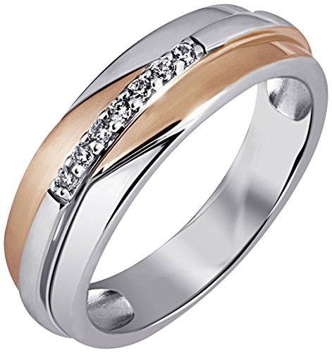 Goldmaid Damen-Ring 925 Sterlingsilber rot vergoldet 7 Zirkonia Gr. 60 Zi R4631S60 rosegold Schmuck