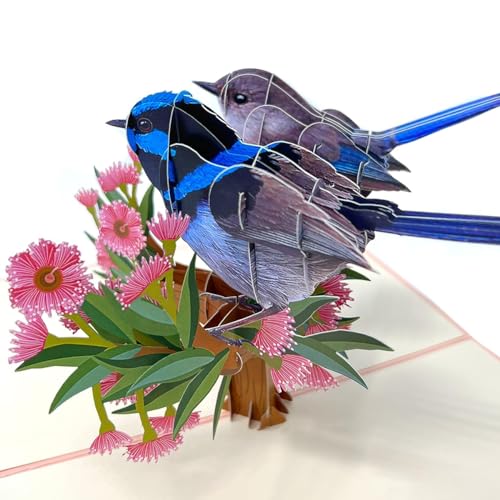 ForeverGiving Wren - Tarjeta de felicitación desplegable – Tarjeta 3D para amantes de los pájaros – para cumpleaños, bodas, aniversario y otras ocasiones, para mamá, abuela, esposa, marido