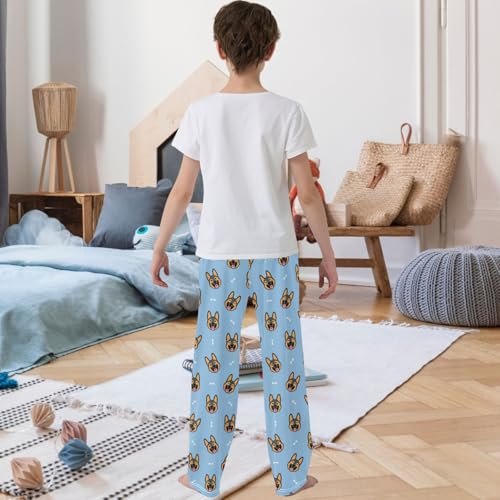 Boy's Pants Happy Shepherd Puppy Blue Jogger Pants Elastic Waist Long Bottoms Trousers with Pockets 6-14 Years3