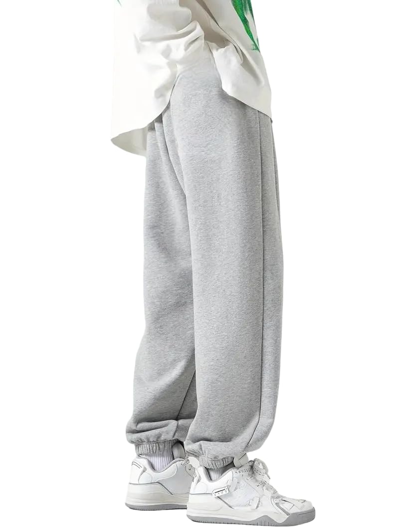 dockstreet Men Hiking, Camping and Trekking Sweatpants Baggy Jogger Pants ||Drawstring Joggers || 100% Pure Cotton || Breathable Airy for All Seasons