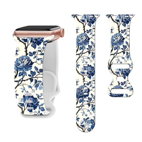 Floral watch Bands Compatible with Apple Watch Band for women 44mm 40mm 38mm 41mm 45mm 49mm 42mm...