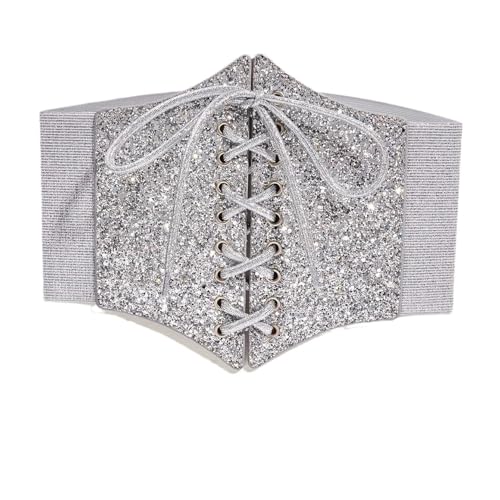 Vikodah Lace-up Cinch Belt Wide Elastic Corset Tie Waspie Belts Renaissance Palace Mesh Tops Fit Crop Gothic Waist Bodyshaper