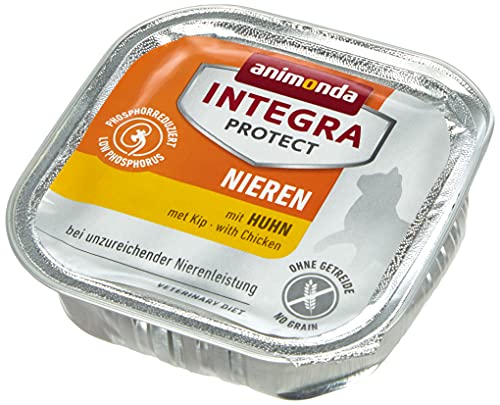 INTEGRA PROTECT Katzenfutter nass Renal (Nieren) Huhn (16 x 100g), vom Tierarzt empfohlen bei Niereninsuffizienz, mit Veterinären entwickeltes Ergänzungsfutter für erwachsene Katzen von animonda