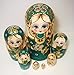 K&L King&Light - 7pcs Green Sweater Girl Russian Nesting Dolls Matryoshka Wooden Toys