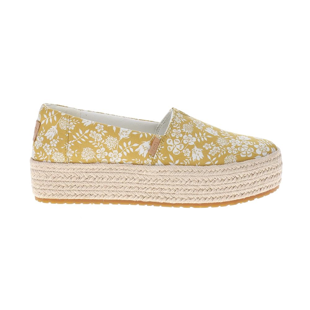 TOMS Women's Valencia Platform Espadrille, Golden Honey Shadow Print, 7.5