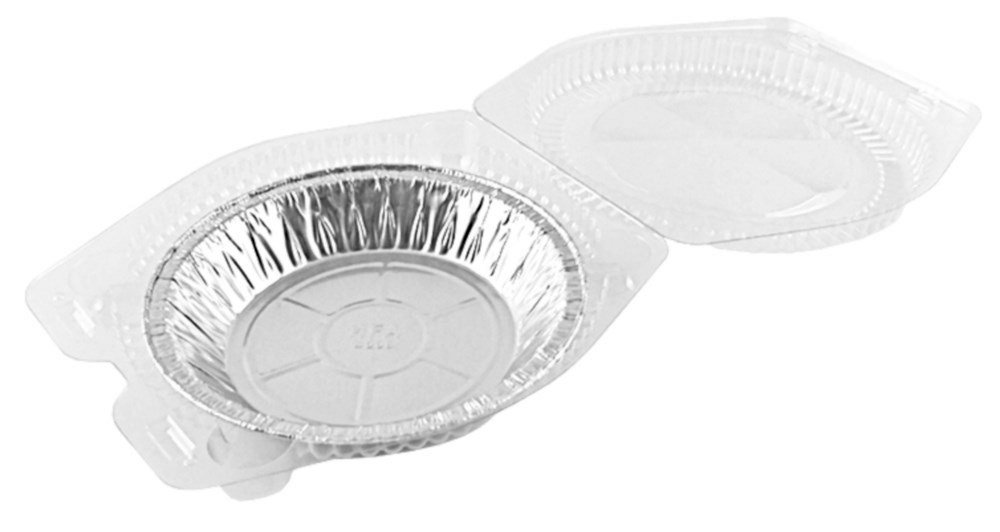 Pactogo Mini-Kuchenformen aus Aluminiumfolie, 15,2 cm, Einweg-Backblech mit transparenten Scharnierbehältern (300 Sets)