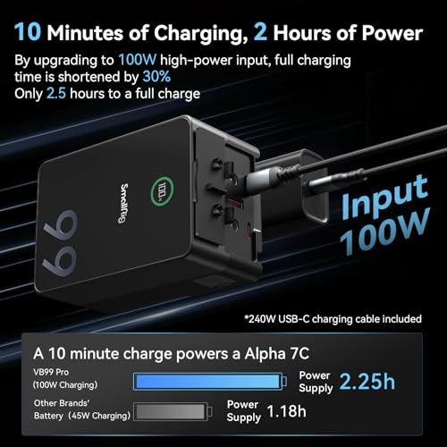 SMALLRIG V Mount Battery VB99 Pro, 6700mAh, 99Wh, 14,8V V-Mount Akku - 4292 – Ansicht 3