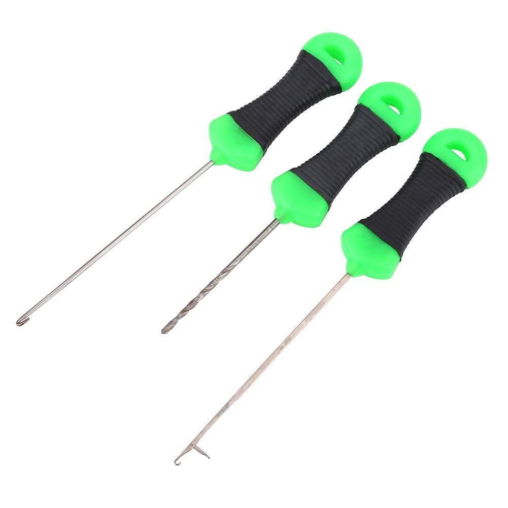 Alomejor - Juego de 3 Brocas para Pesca de Carpas, Accesorios de Pesca Resistentes para Línea de Pesca, Herramientas Eficientes para Montaje de Anzuelos y Enganches Seguros, Ideal para Pescadores