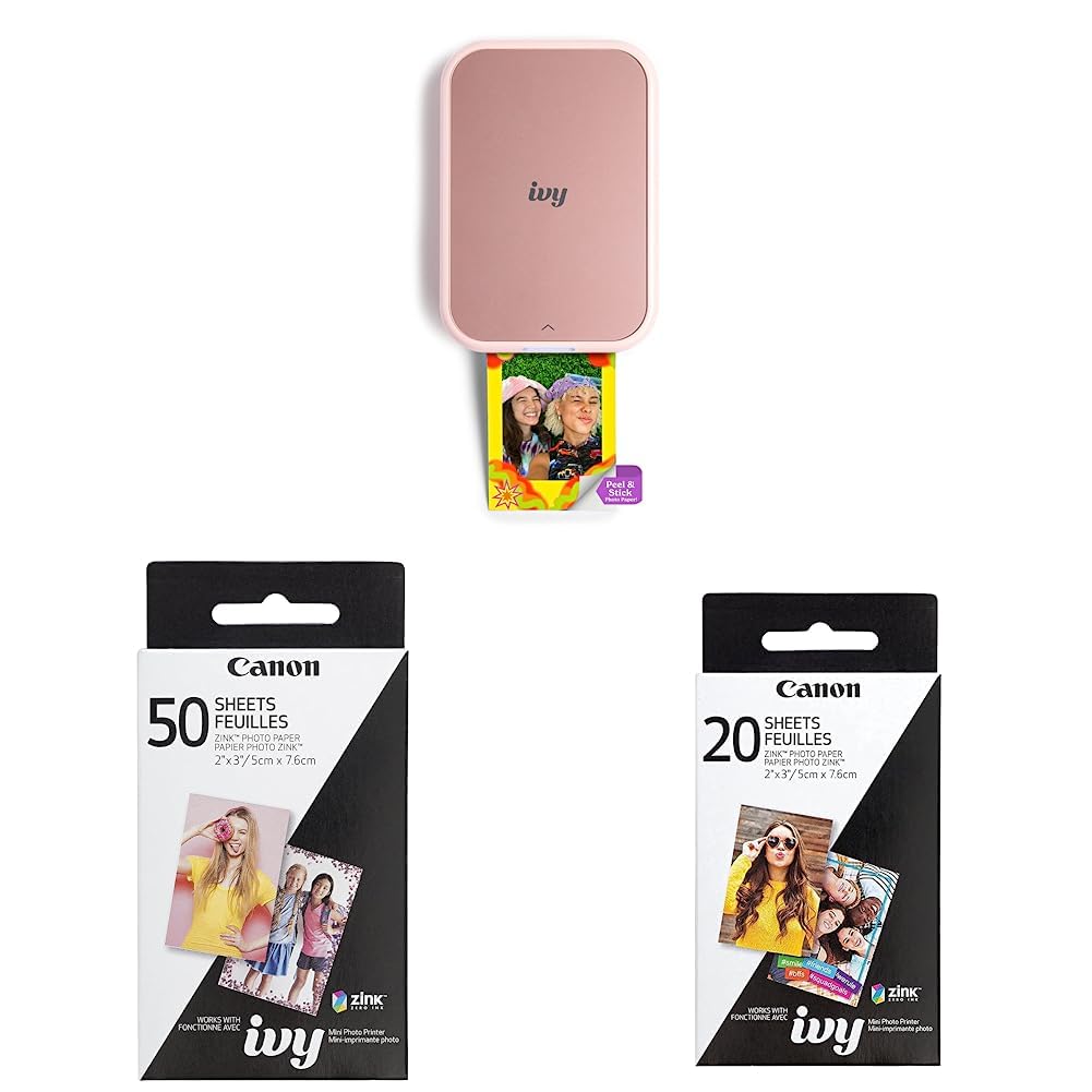 Amazon.com: Canon Ivy 2 Mini Photo Printer, Print from Compatible