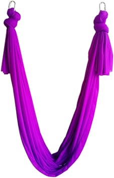 Wellsem 5.5yard Decompression Hammock Inversion Gravity Aerial Traction Yoga Gym Swing Hanging with Carabiners for Home & Outsides Sports to Shape Body