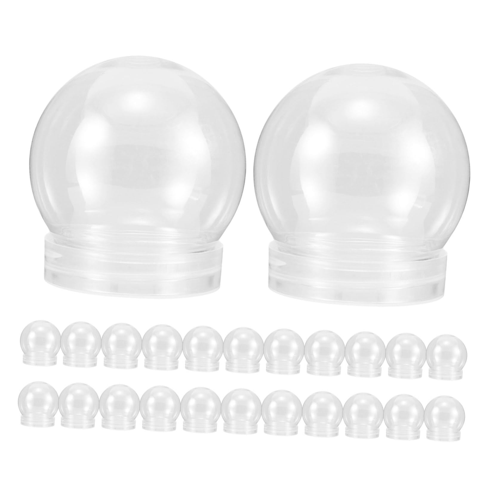 Bolas de nieve pequeñas de plástico transparentes para decoración de cumpleaños