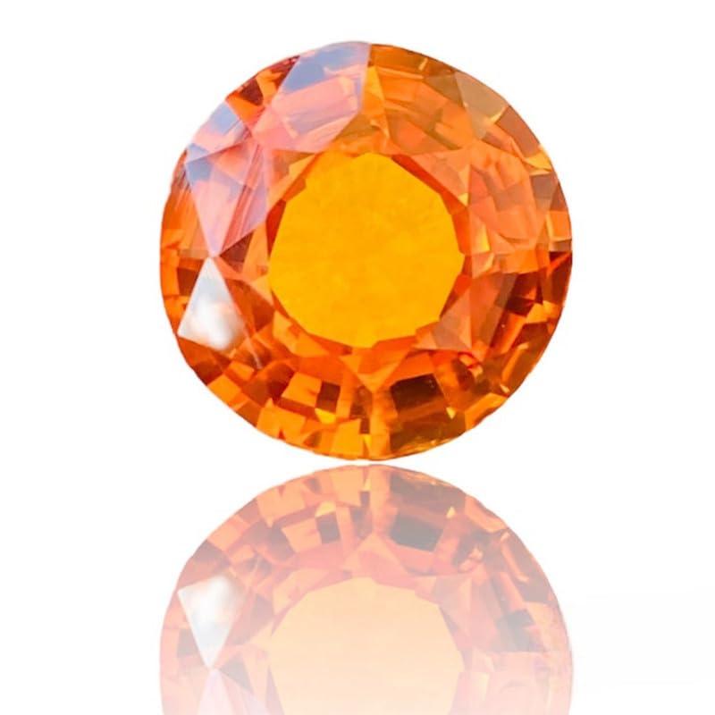 Saphir orange de 12 mm pour sublimer vos colliers et bagues fait main
