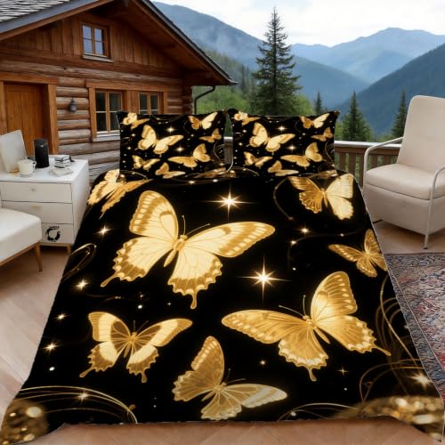Housse de couette papillon 240x260 avec zip pour lit double - 2