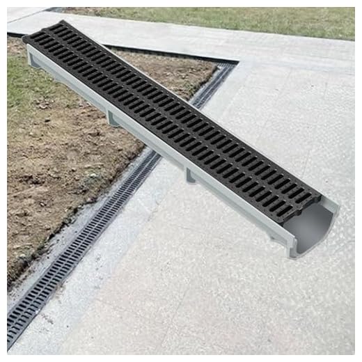 BPQCOFZT 1 Kit di drenaggio for Trincea Durevole for Cortile, Prato, vialetto e marciapiede - Sistema di drenaggio da Giardino di Facile Installazione(LxWxH 100x15x15cm)