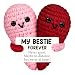 Lotsduoler Best Friend Birthday Gifts for Women Girl, Long Distance Bestie Friendship Gifts for Women Crochet Knitted Heart