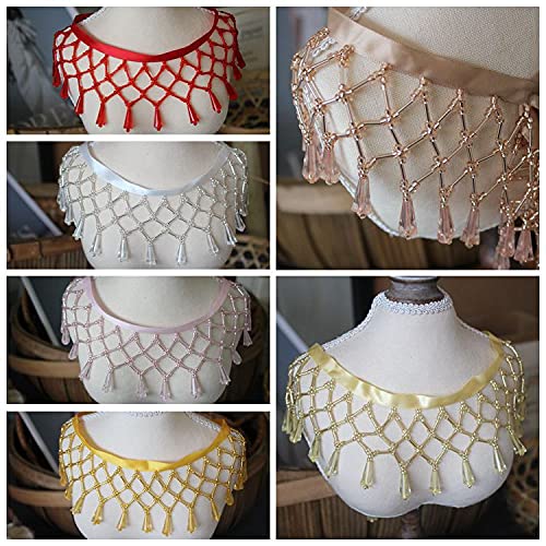 2Yard/Lot À La Main Dentelle Perlée Gland DIY Vêtements De Mariage Scène Performance Robe Rideau Frange Dentelle Garniture Chapeaux Décoratif-2 Yard Price,Yellow