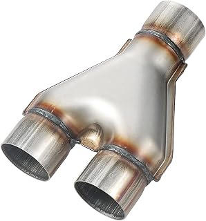 LCGP Stainless Steel 2.5 Inch Y-Pipe, Universal Stainless Steel Diesel Y-Pipe, Inlet 2.5" Outlet 2.5" Length 12"
