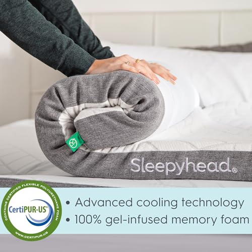 Image of Sleepyhead King Mattress Topper 3 Inch, Cooling Gel Memory Foam, King Size Mattress Topper for Pressure Relief, Removable Washable Cover, CertiPUR-US Certified, Mattress Pad King (King 3 inch)