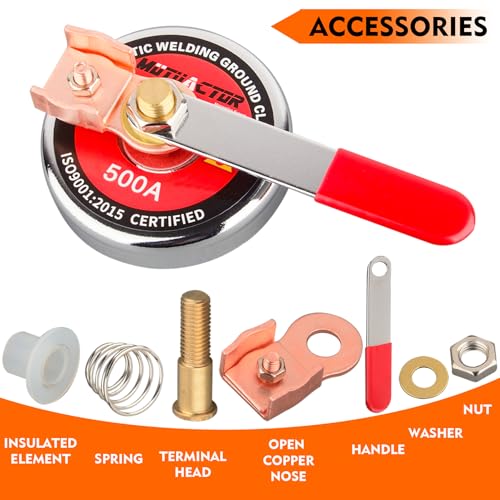 Image of MUTUACTOR 500 AMP Magnetic Welding Ground Clamp, 2packs Φ3.34 inch Strong Gripping Quick Release Magnetic Mount Welding Support Clamp Tools for Welding Cutting Factories Industries Work and Processing